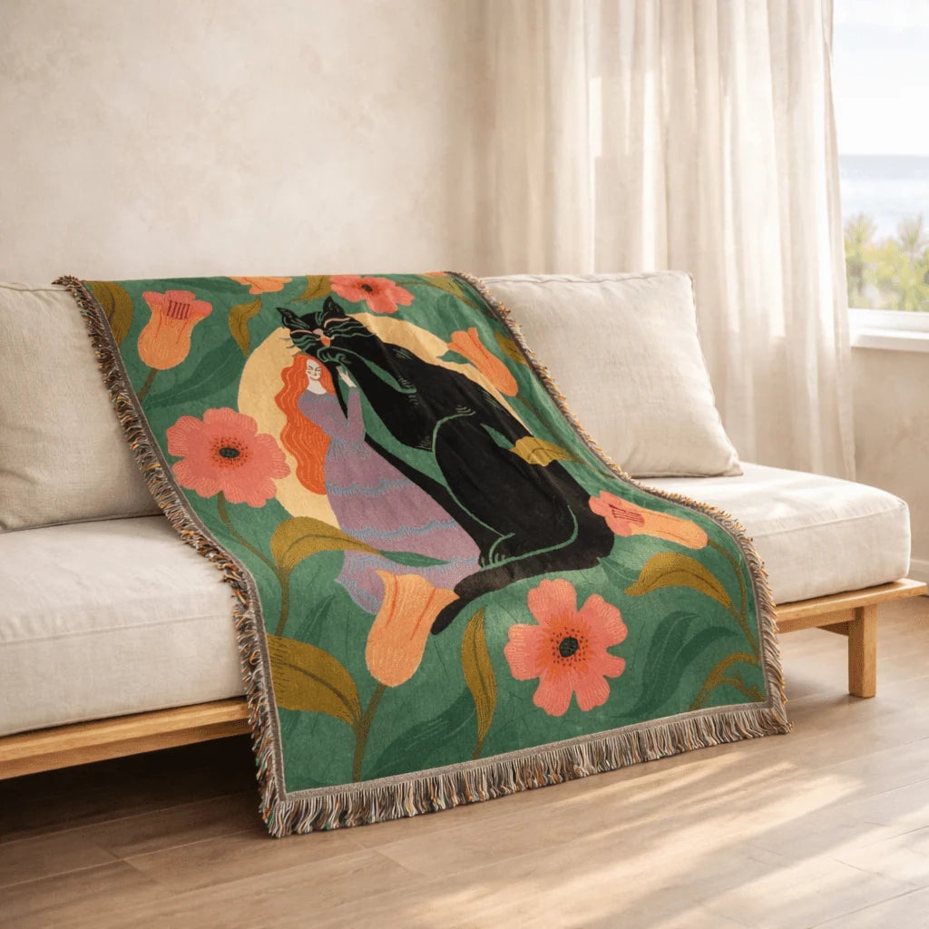 Boho Floral Picnic Blanket | Versatile Outdoor Rug with Stylish Tassels | Multifunctional Comfort for All Seasons 2