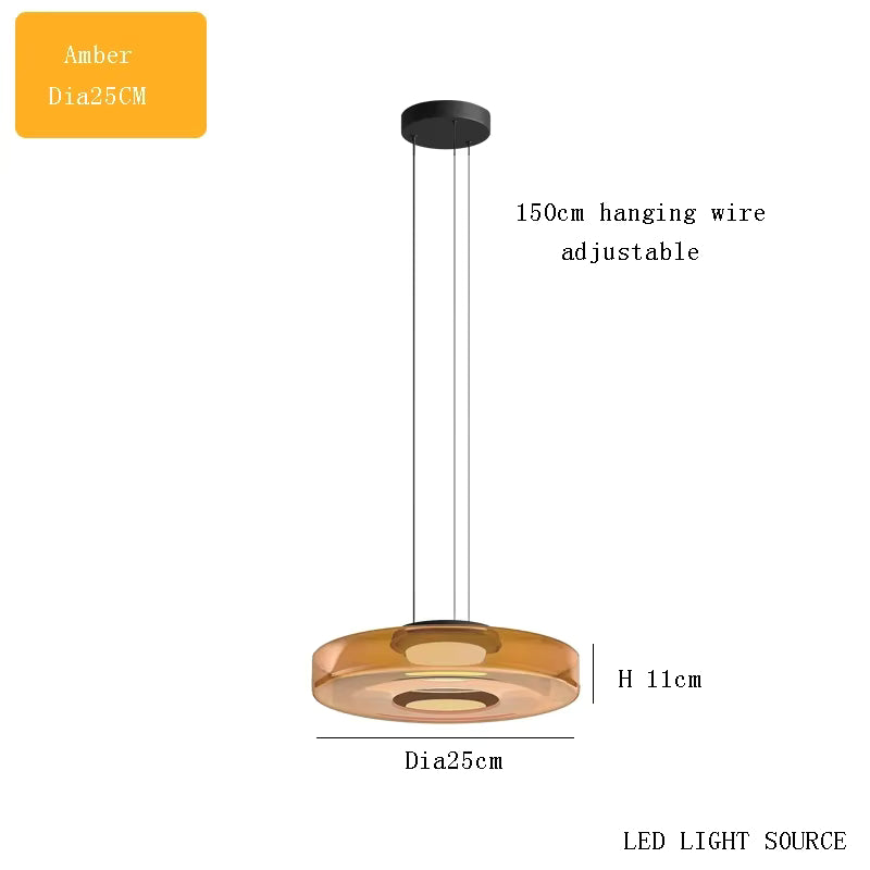 Coloured Glass Pendant Light