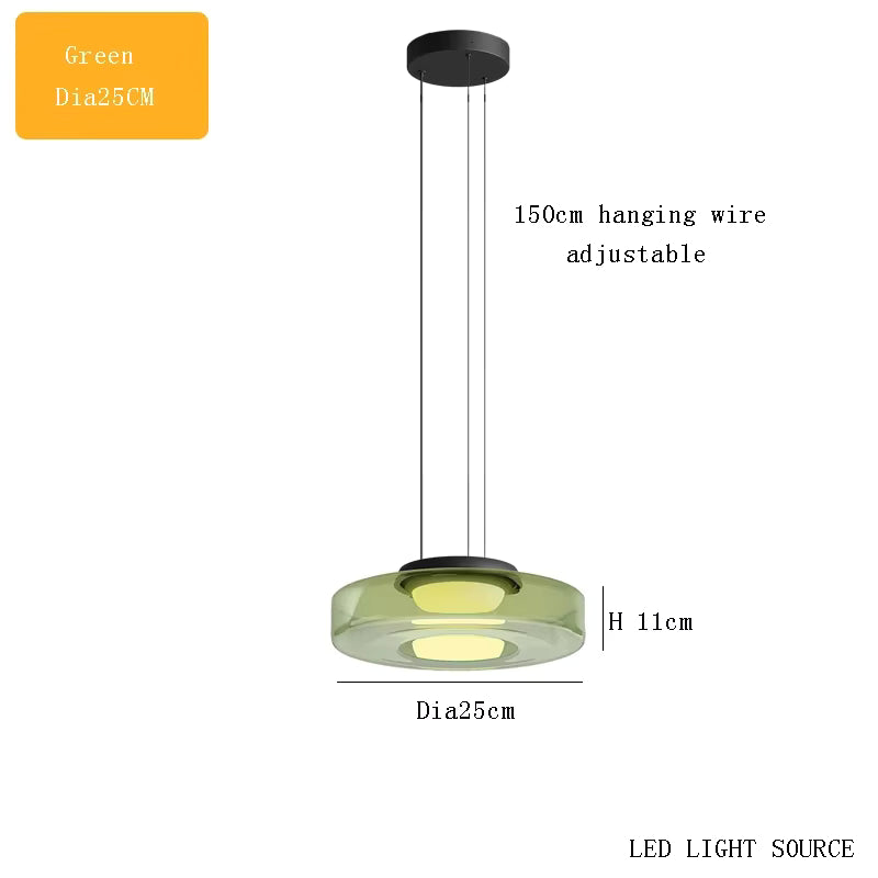 Coloured Glass Pendant Light