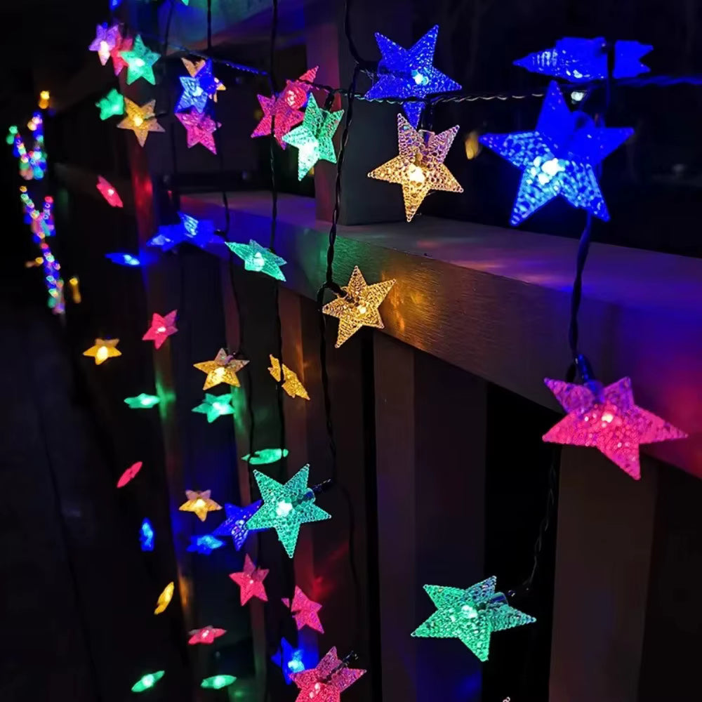 SolarGlow | Star String Lights with 8 Modes Twinkle Effect | Waterproof Outdoor Garland for Garden and Balcony Decor 3