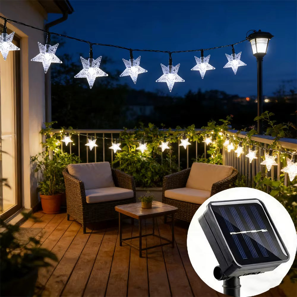 SolarGlow | Star String Lights with 8 Modes Twinkle Effect | Waterproof Outdoor Garland for Garden and Balcony Decor 6