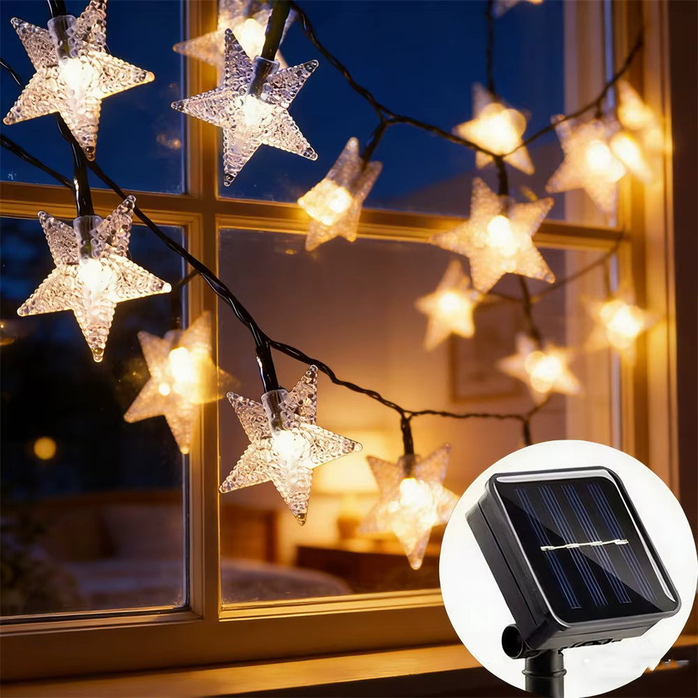 SolarGlow | Star String Lights with 8 Modes Twinkle Effect | Waterproof Outdoor Garland for Garden and Balcony Decor 7