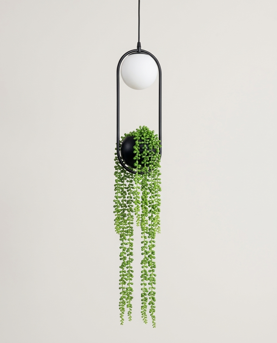 Glass pendant light isolated on a clean neutral studio background