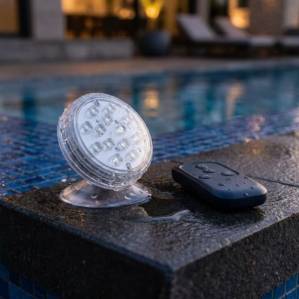 Close-up of suction base and remote control