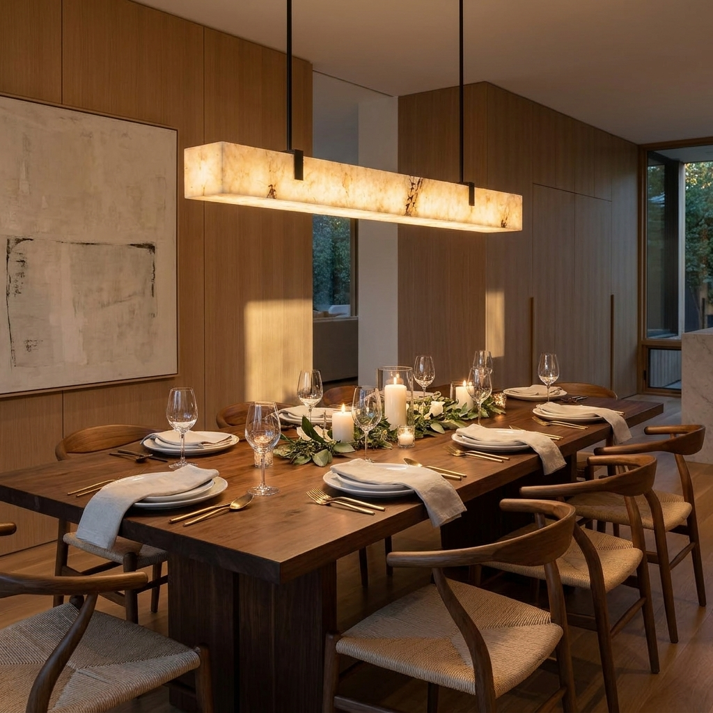 Pendant above dining table