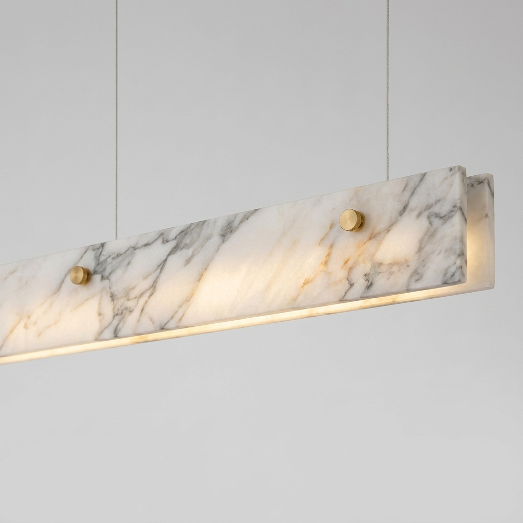 Marble pendant light on clean background
