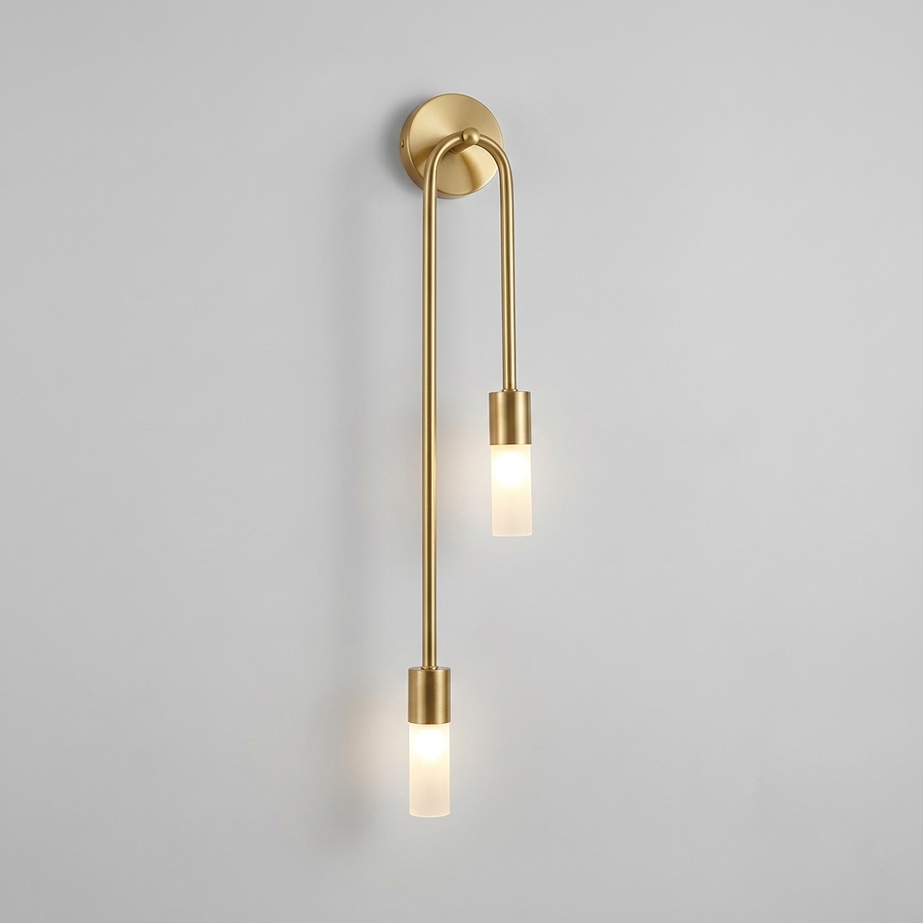 Gold wall sconce on clean background