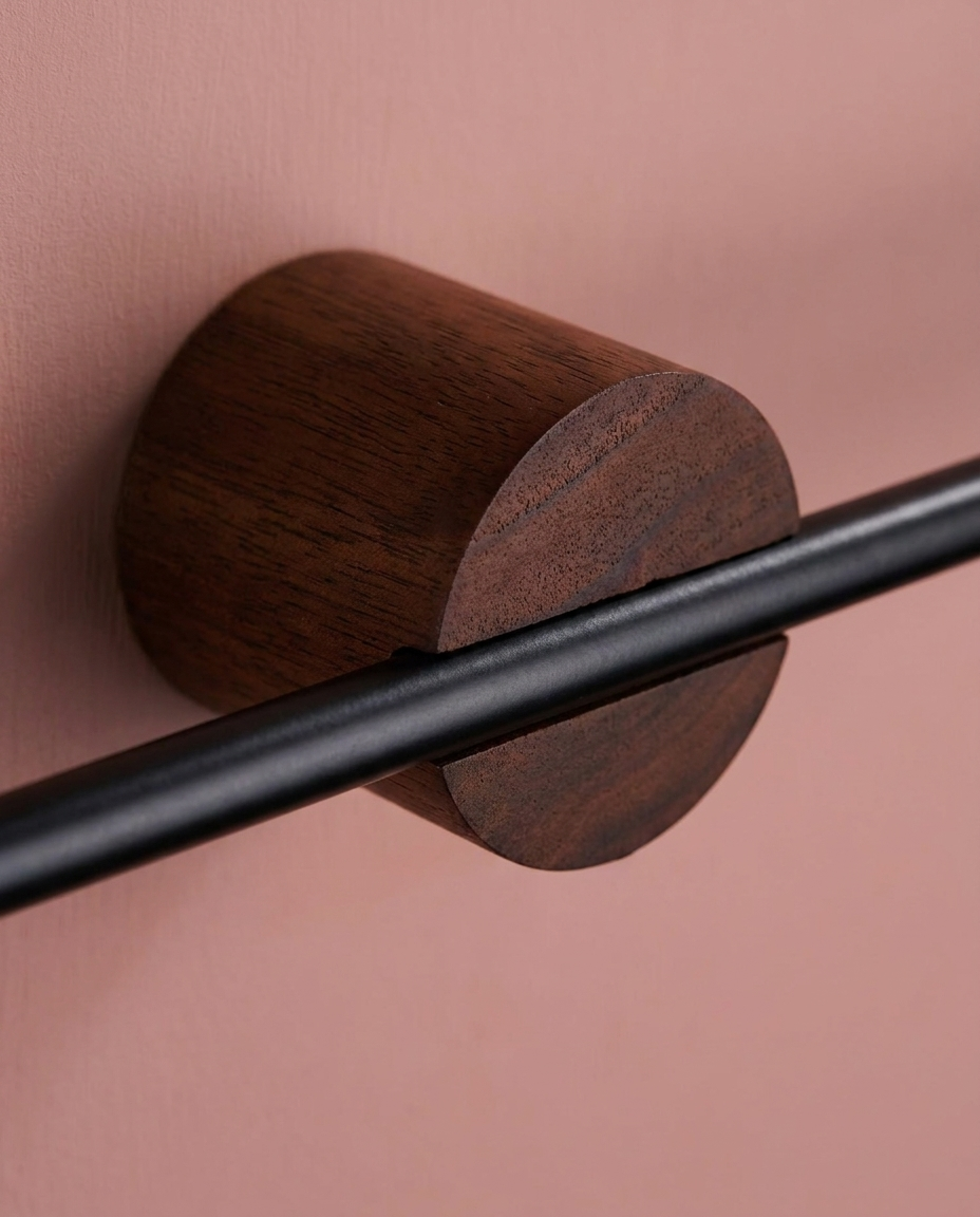 Minimalist Wall-Mounted Towel Bar mounting bracket detail