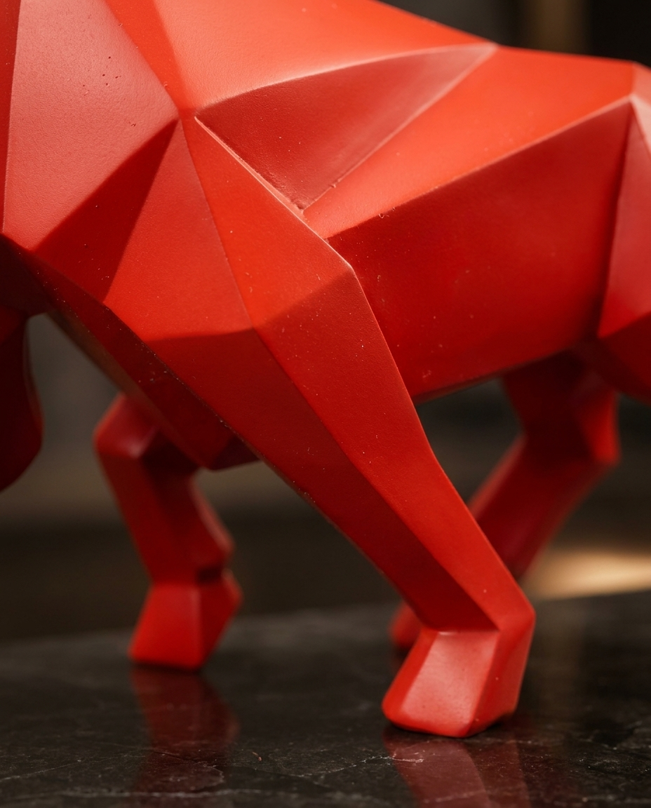 Nordic Bull Resin Sculpture decorative texture detail