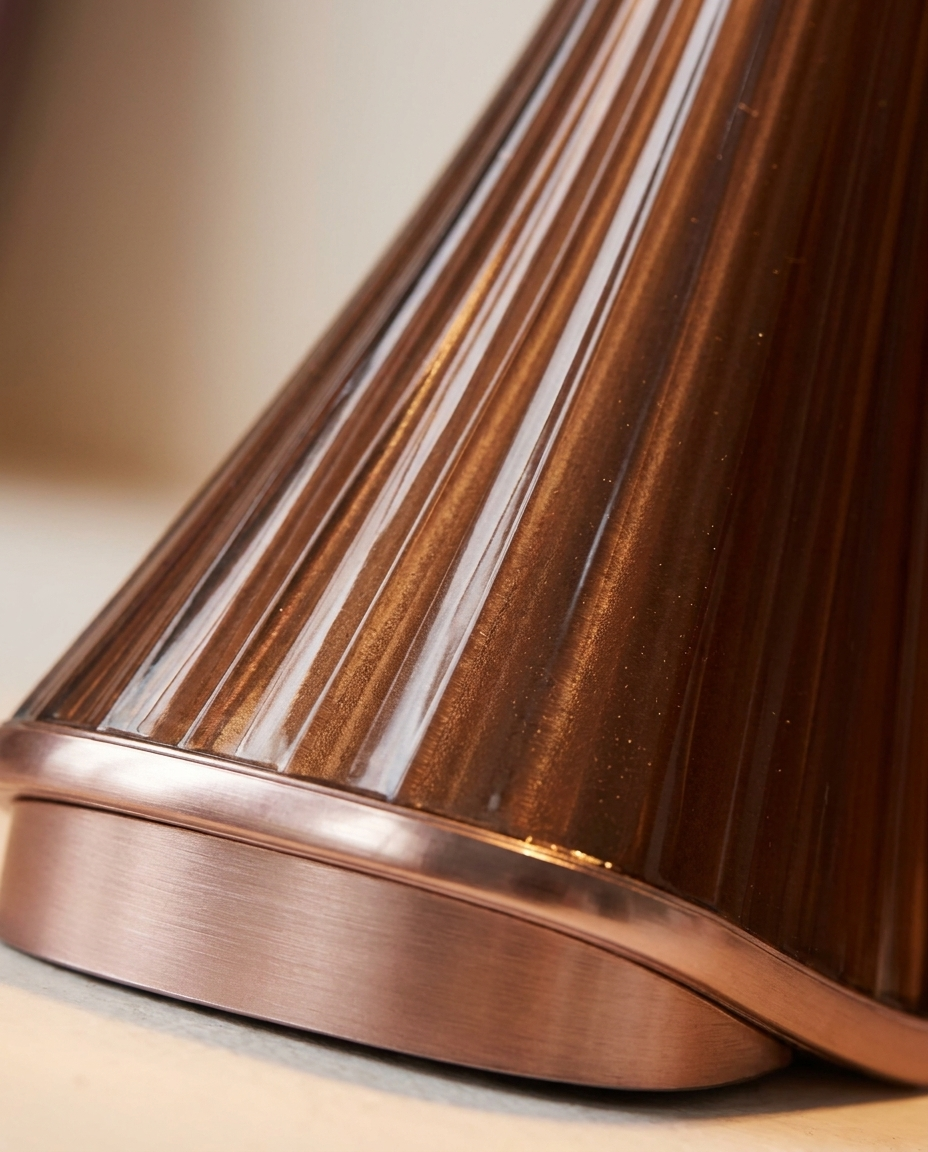 Close-up detail of the LED table lamp touch control and finish
