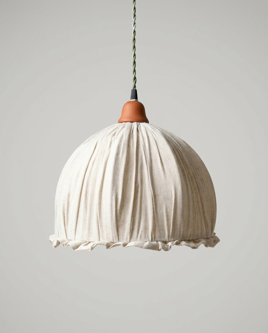 Scandinavian pendant light isolated on a clean neutral studio background