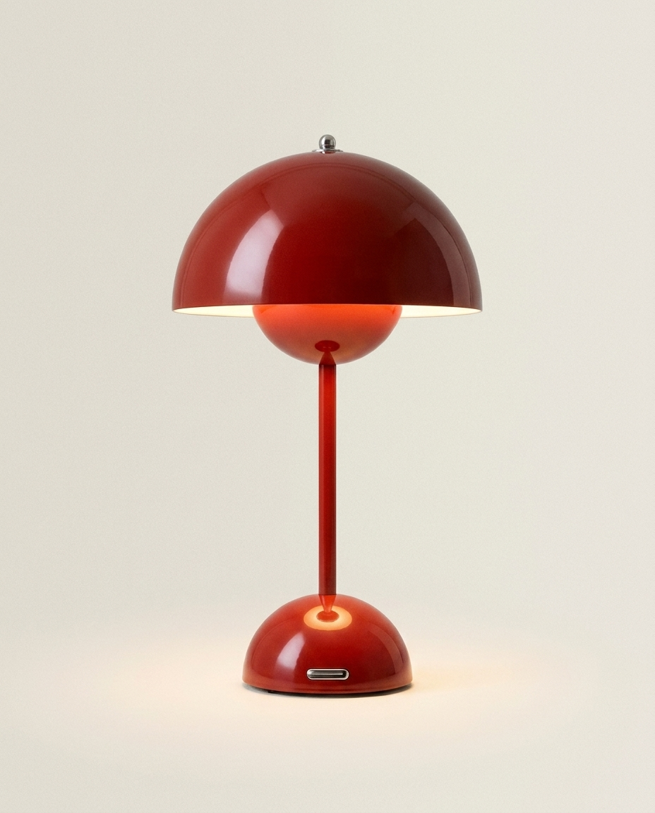 Cordless table lamp isolated on a clean neutral studio background