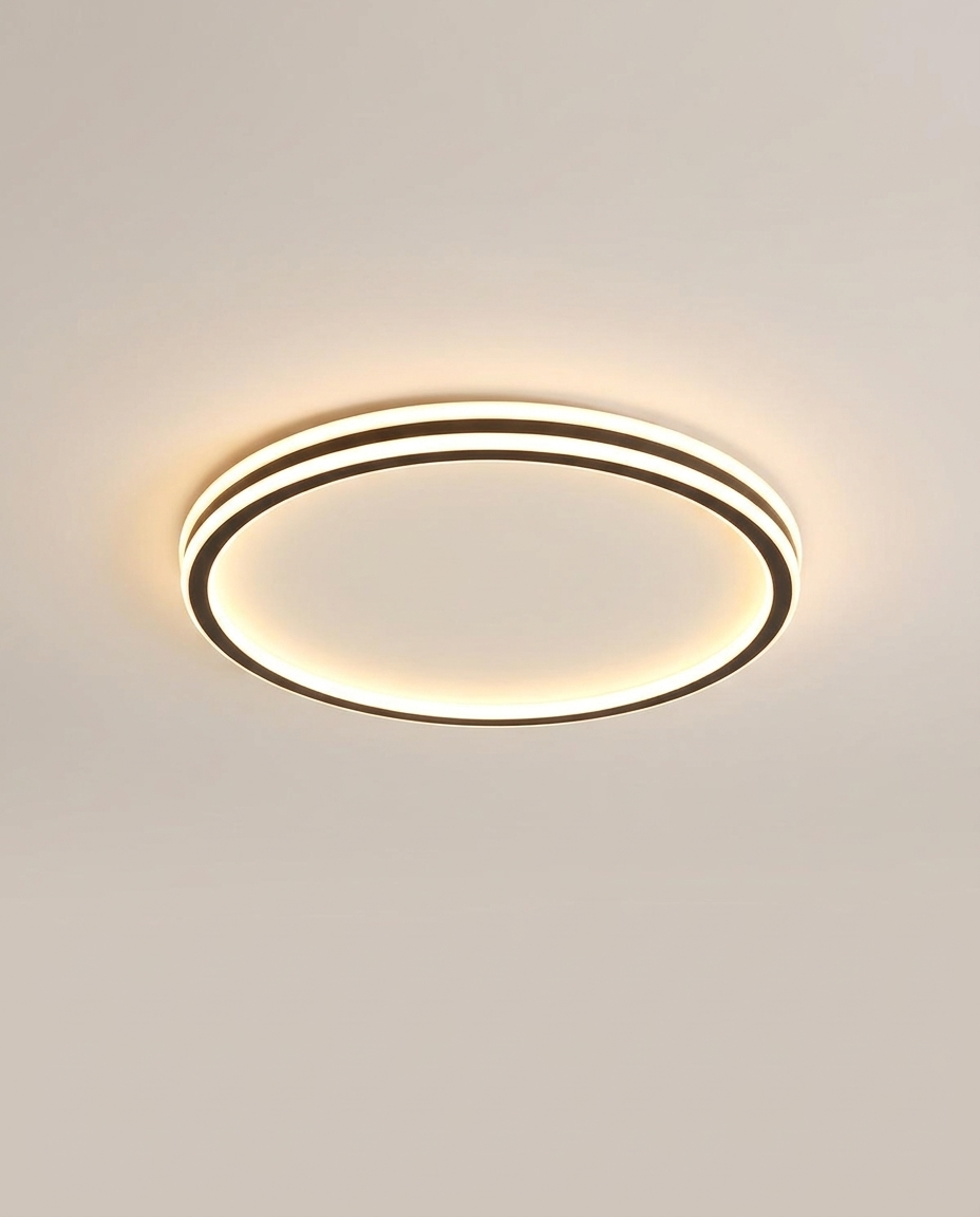 Flush mount ceiling light isolated on a clean neutral studio background