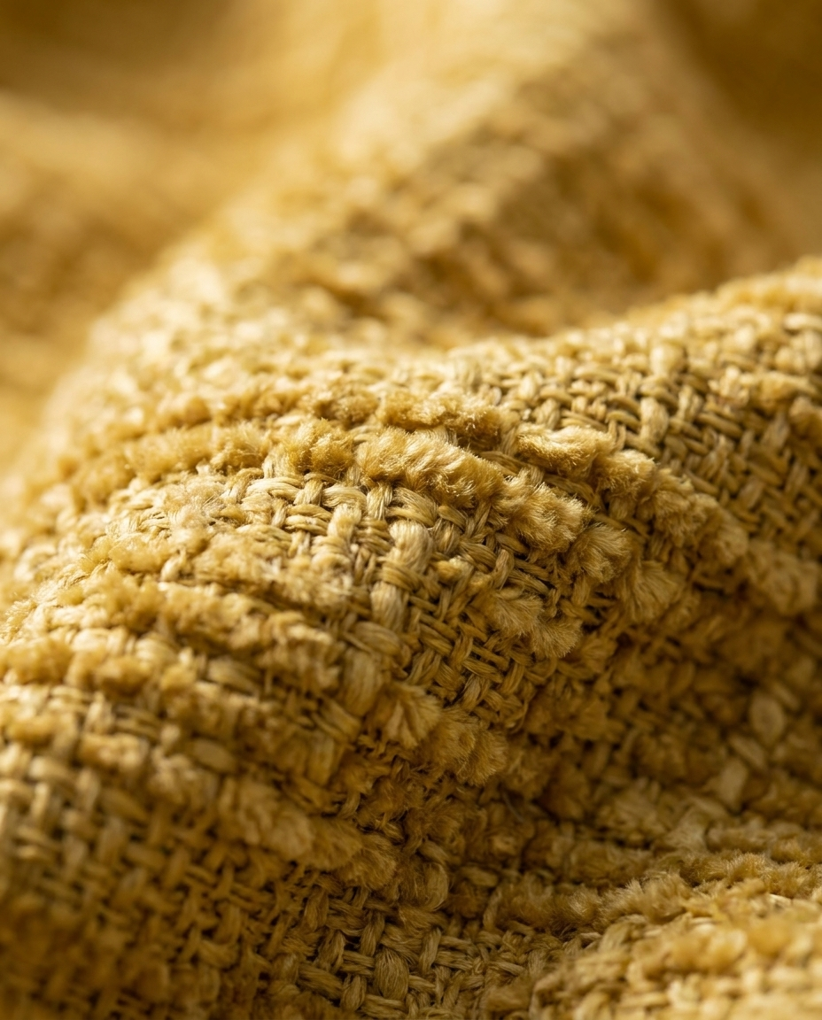 Close-up detail of the chenille bamboo texture weave