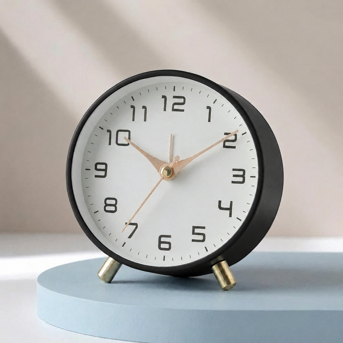 Silent Table Clock | Scandinavian Minimalist Desk Clock — Black
