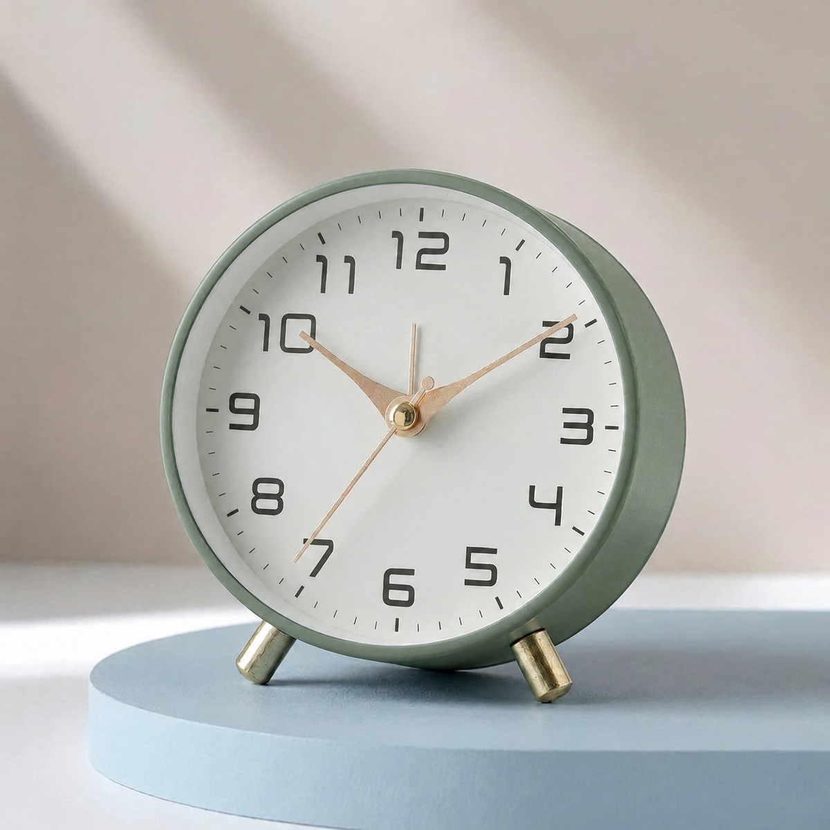 Silent Table Clock | Scandinavian Minimalist Desk Clock — Green