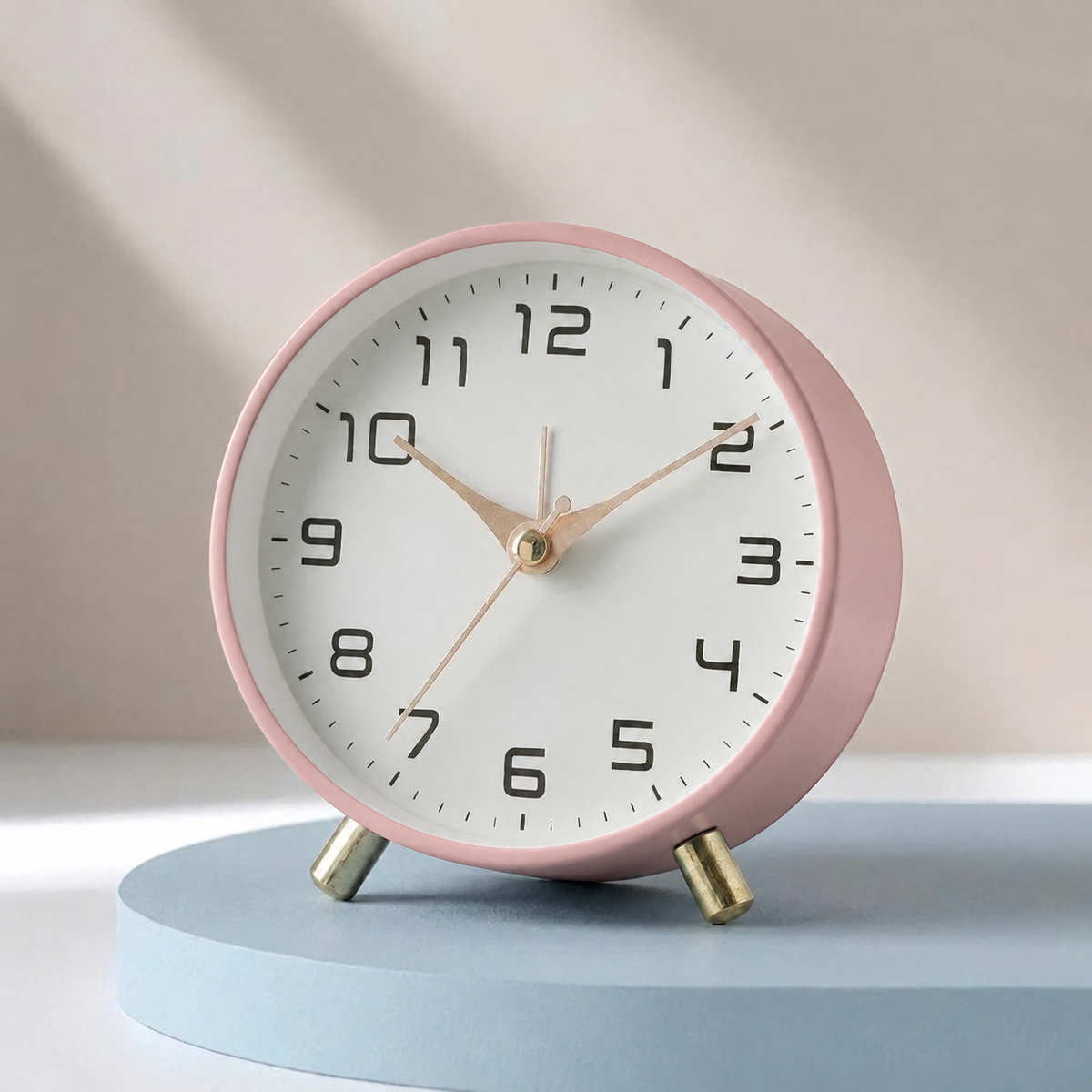 Silent Table Clock | Scandinavian Minimalist Desk Clock — Pink