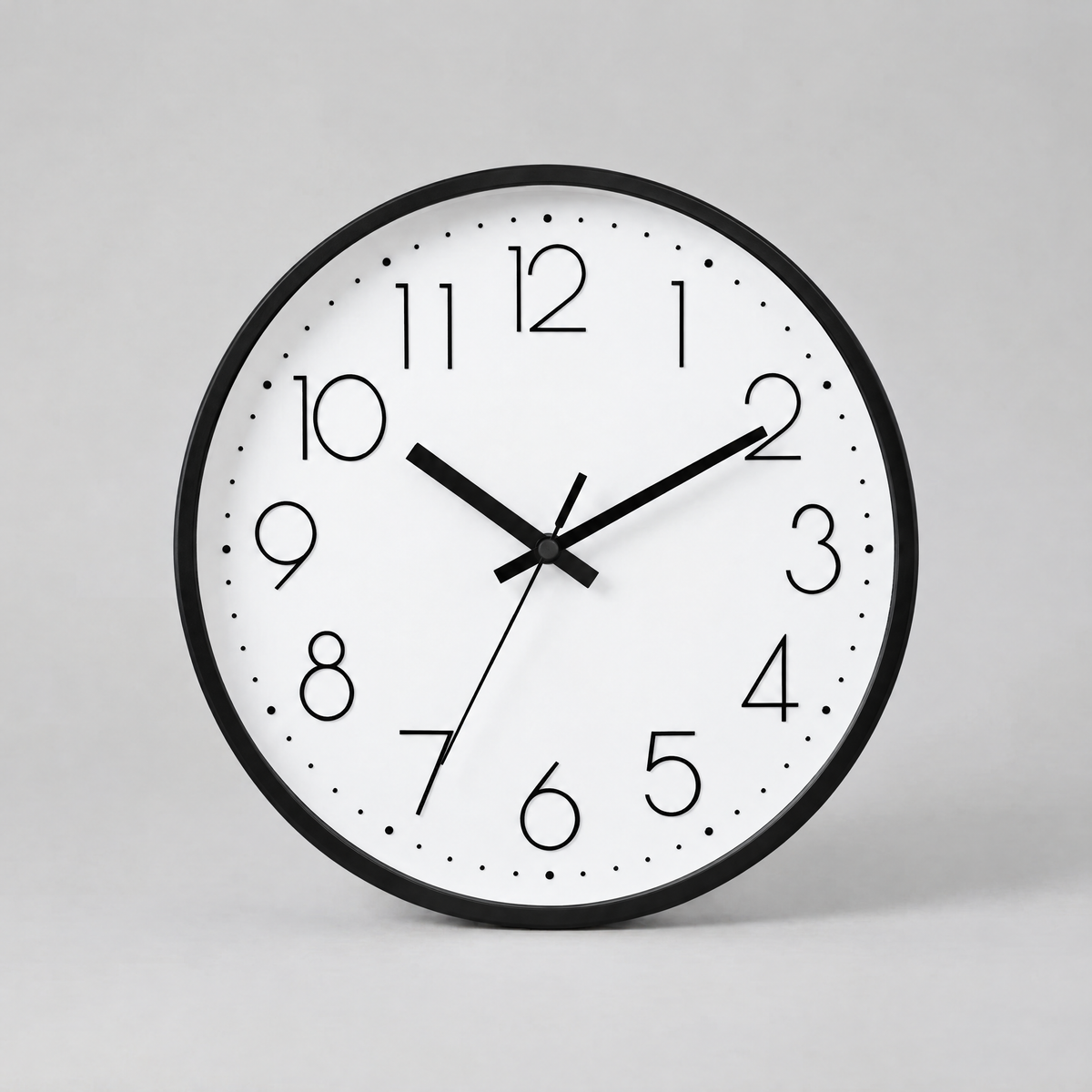 30cm Nordic Wall Clock | Minimalist Quartz Movement — Black & White