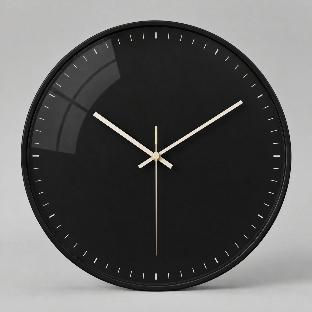 Minimalist Wall Clock | Nordic Design with Silent Quartz Movement — Black