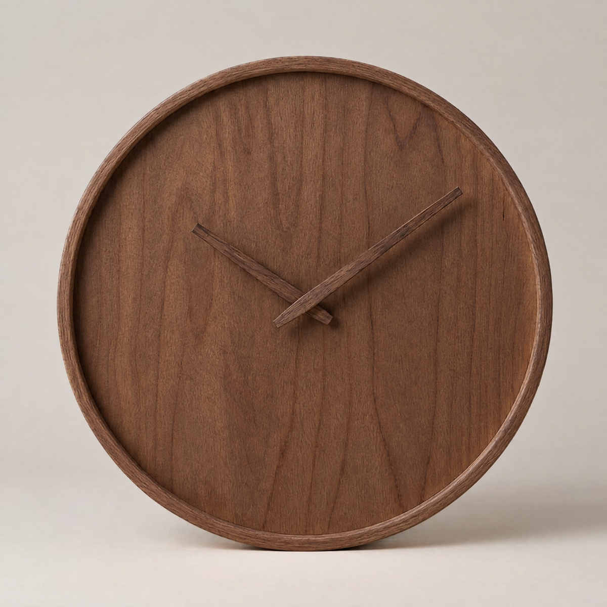 Wooden Wall Clock | Minimalist Design with Silent Quartz Movement — Dark Wood