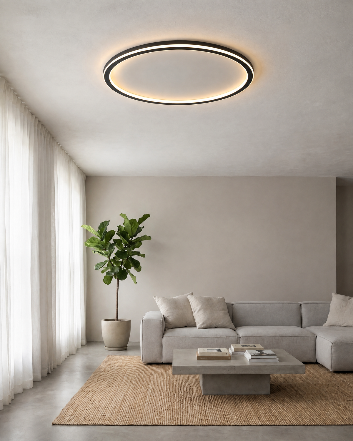 Flush Mount LED Ceiling Light in Black
