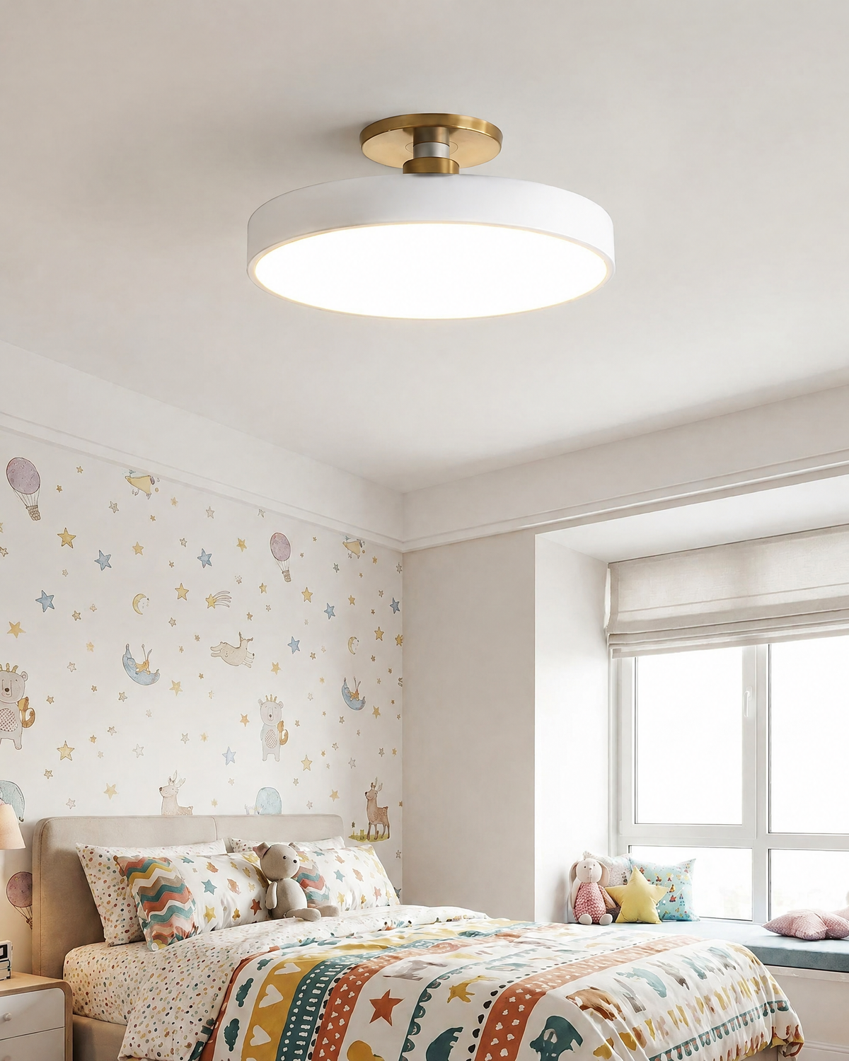 Flush Mount LED Ceiling Light in White