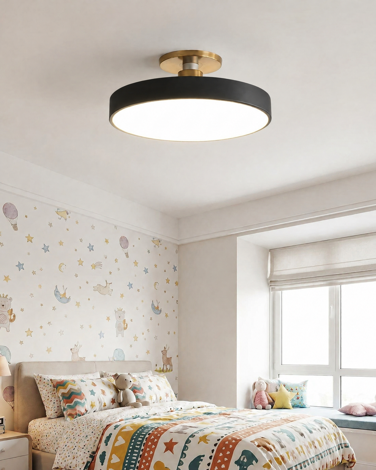 Flush Mount LED Ceiling Light in Black