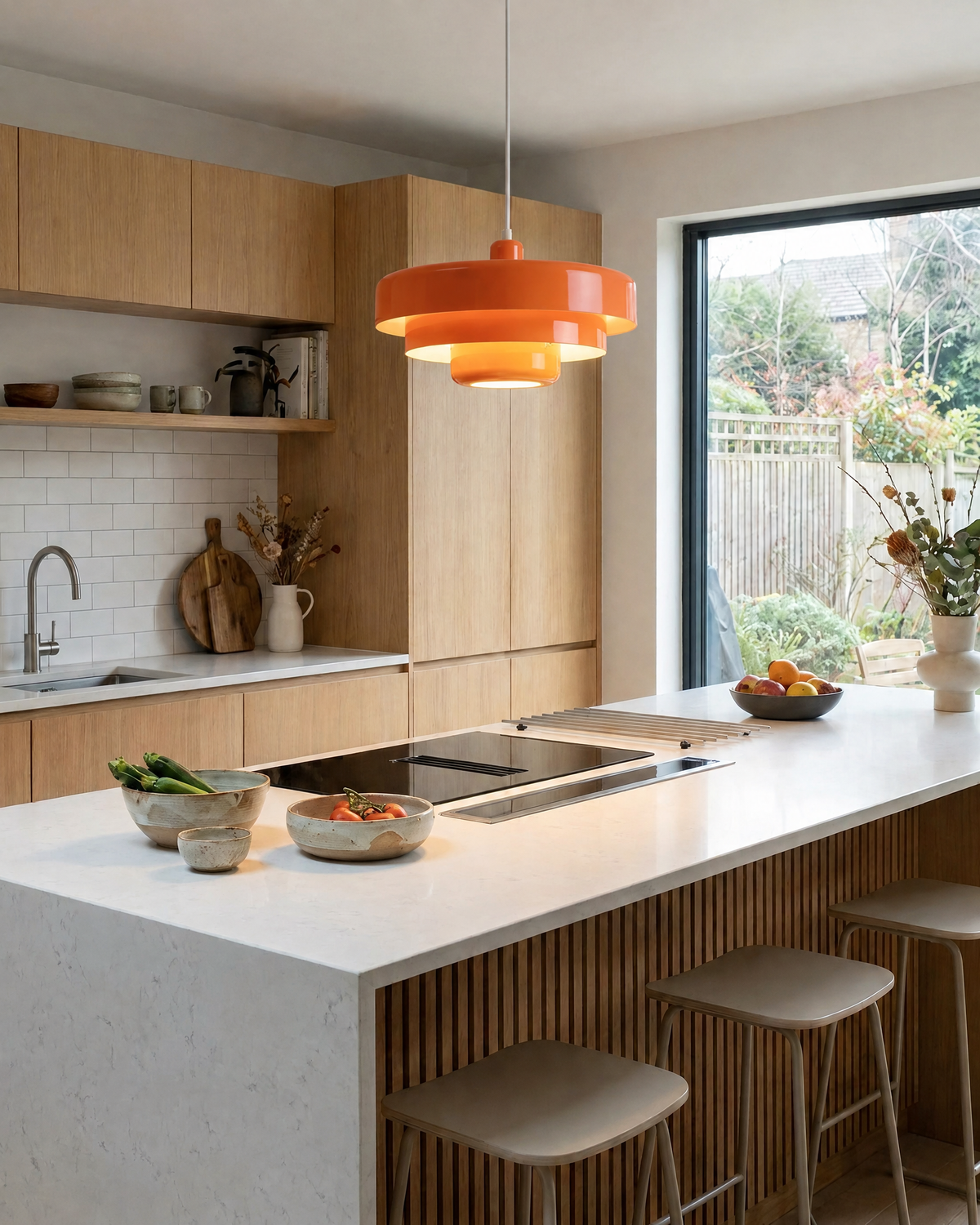 Nordic LED Pendant Light in Orange