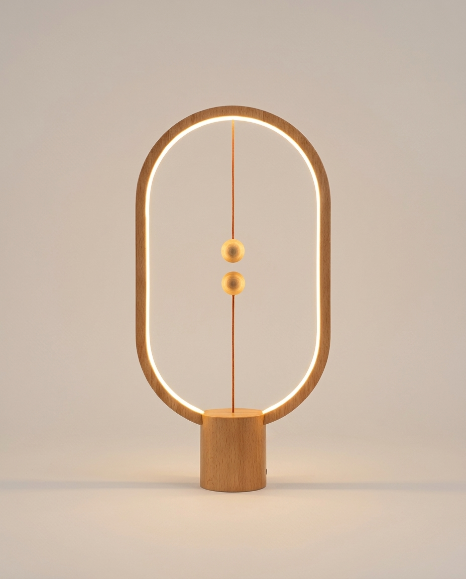 LED balance lamp on a clean light neutral studio background