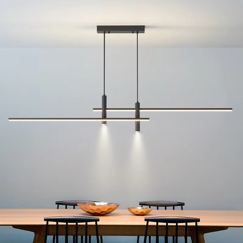 Black Linear LED Pendant Light