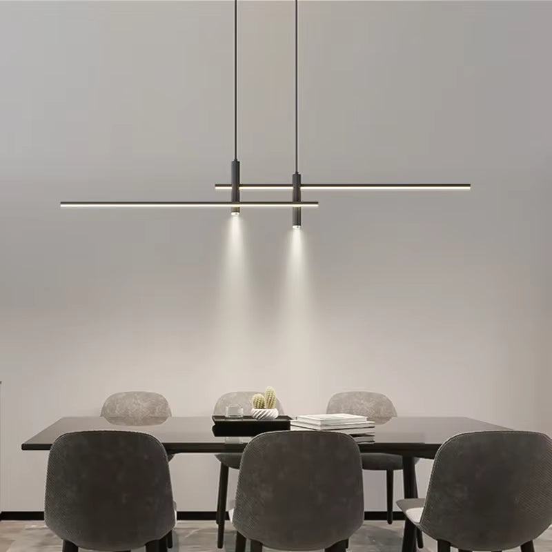 Black Linear LED Pendant Light