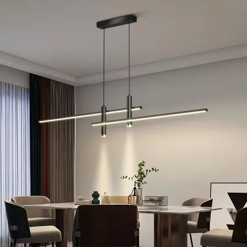 Black Linear LED Pendant Light