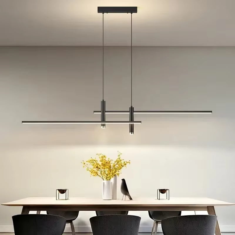 Black Linear LED Pendant Light