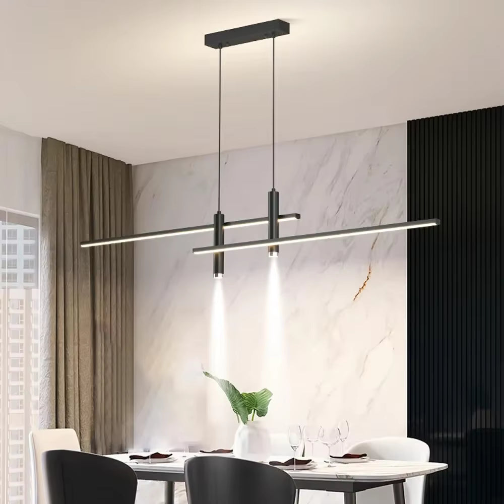 Black Linear LED Pendant Light