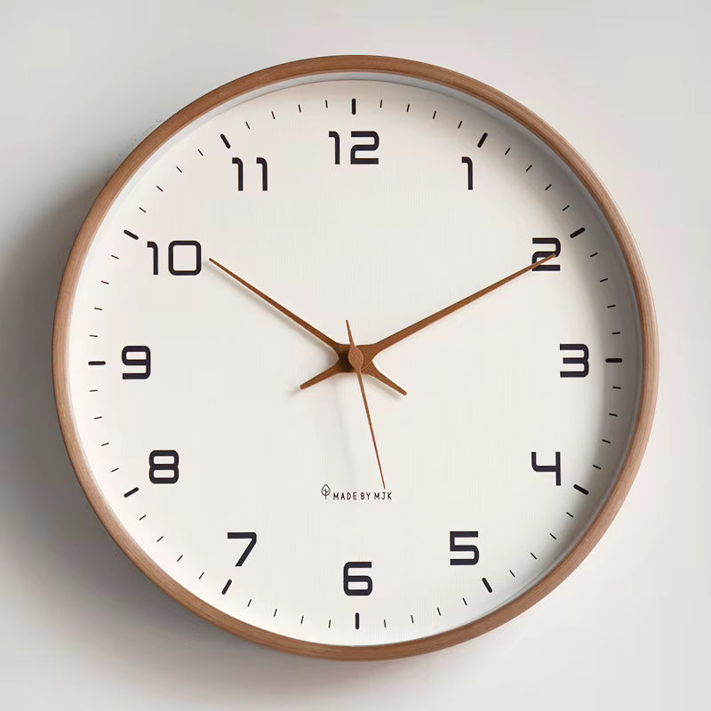 Nordic wooden wall clock in dark wood