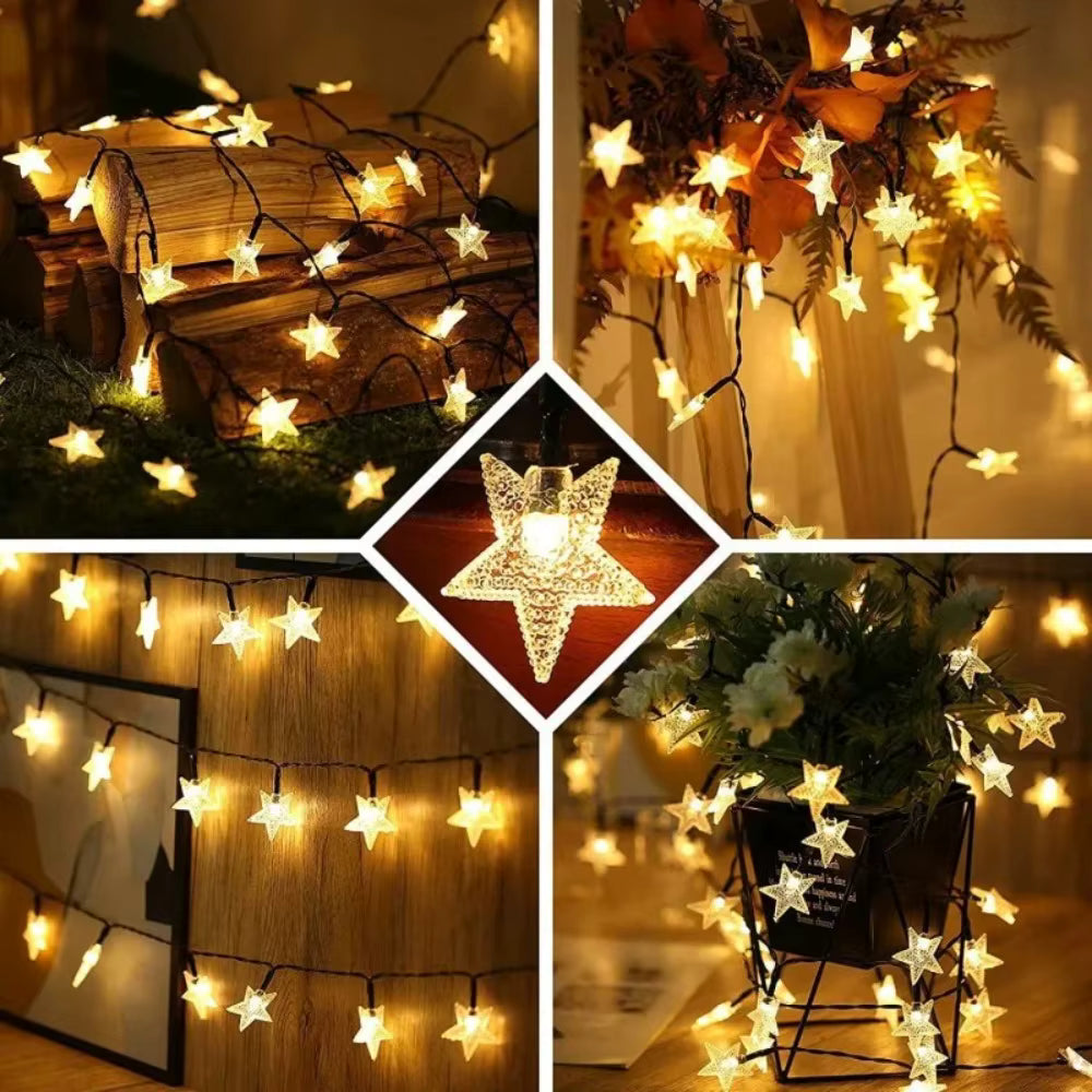 SolarGlow | Star String Lights with 8 Modes Twinkle Effect | Waterproof Outdoor Garland for Garden and Balcony Decor 4