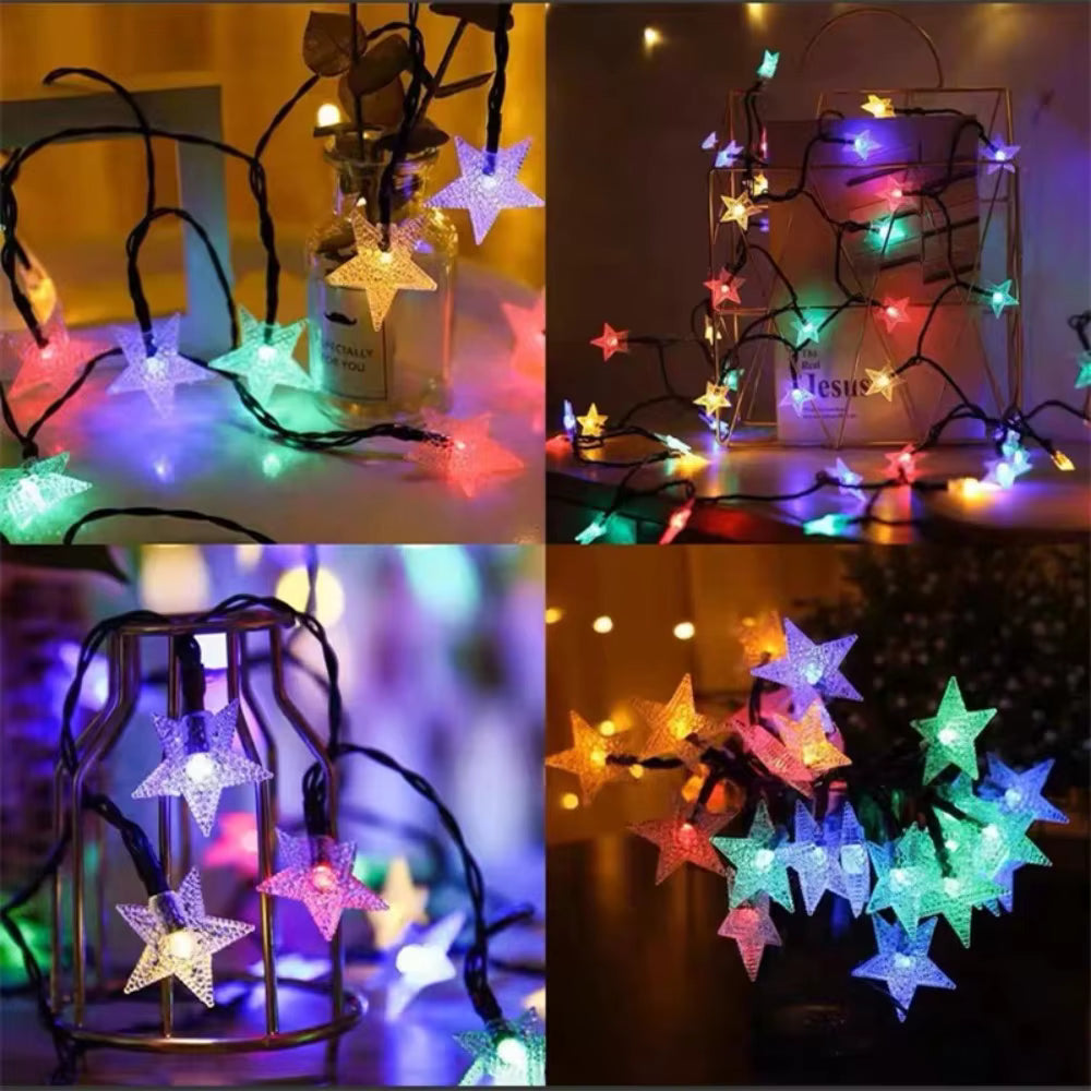 SolarGlow | Star String Lights with 8 Modes Twinkle Effect | Waterproof Outdoor Garland for Garden and Balcony Decor 5