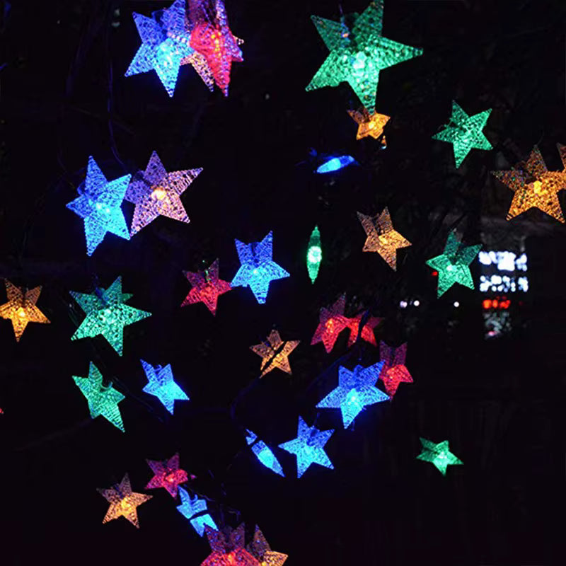 SolarGlow | Star String Lights with 8 Modes Twinkle Effect | Waterproof Outdoor Garland for Garden and Balcony Decor 8