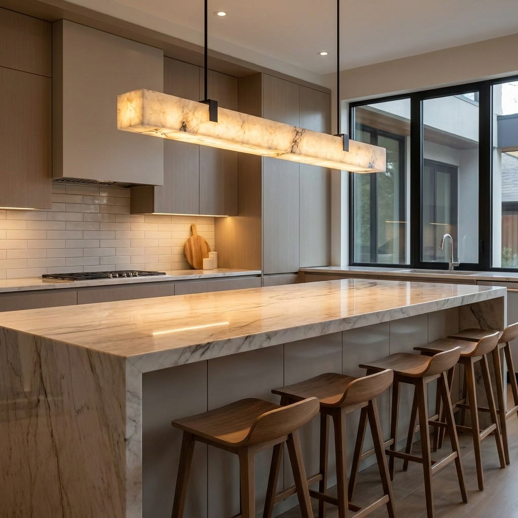 Pendant above kitchen island