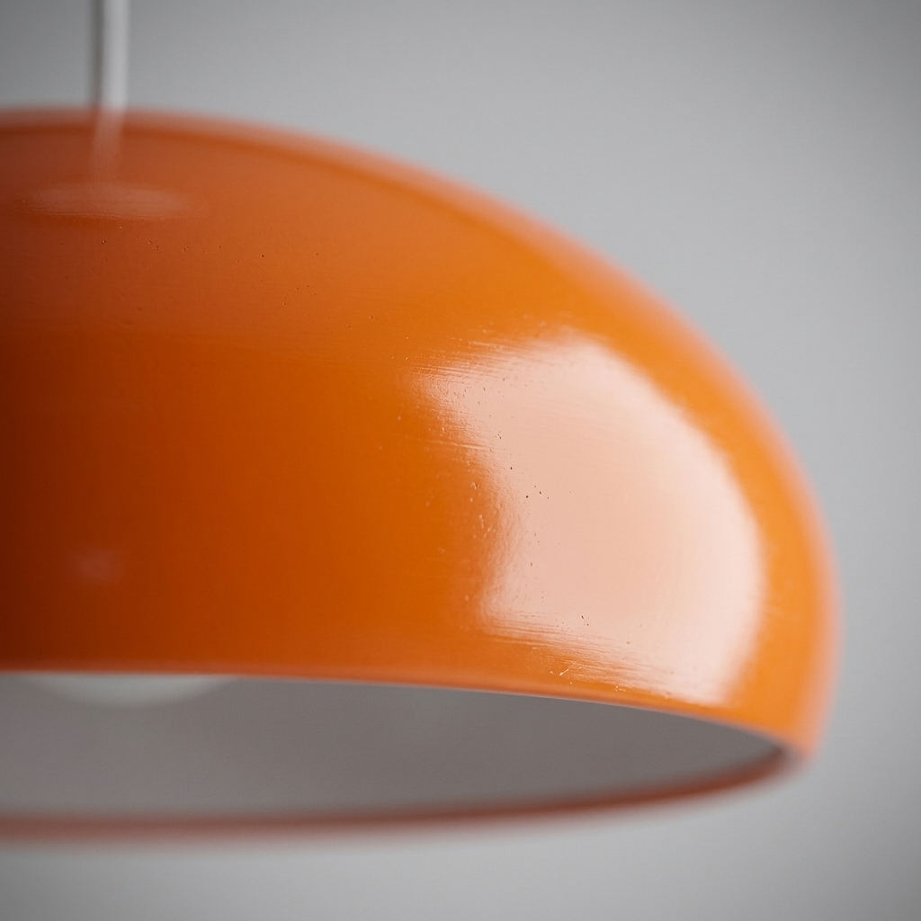 Close-up of the round pendant light shade finish and texture