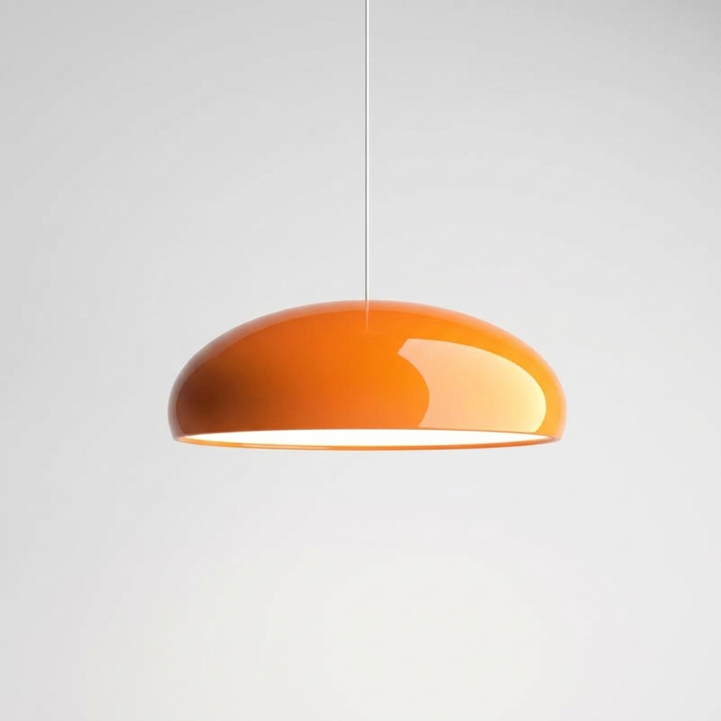 Contemporary round pendant light on clean background
