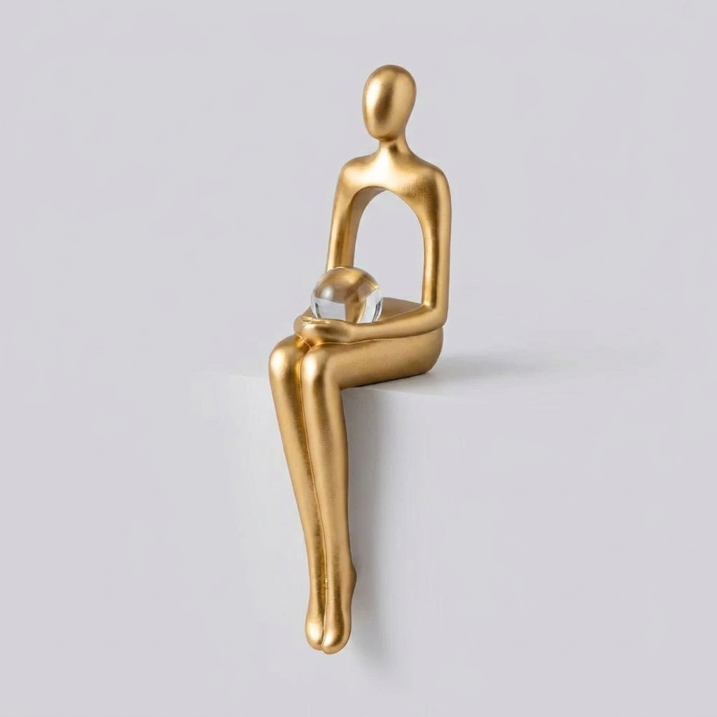 Abstract resin figurines set on clean background