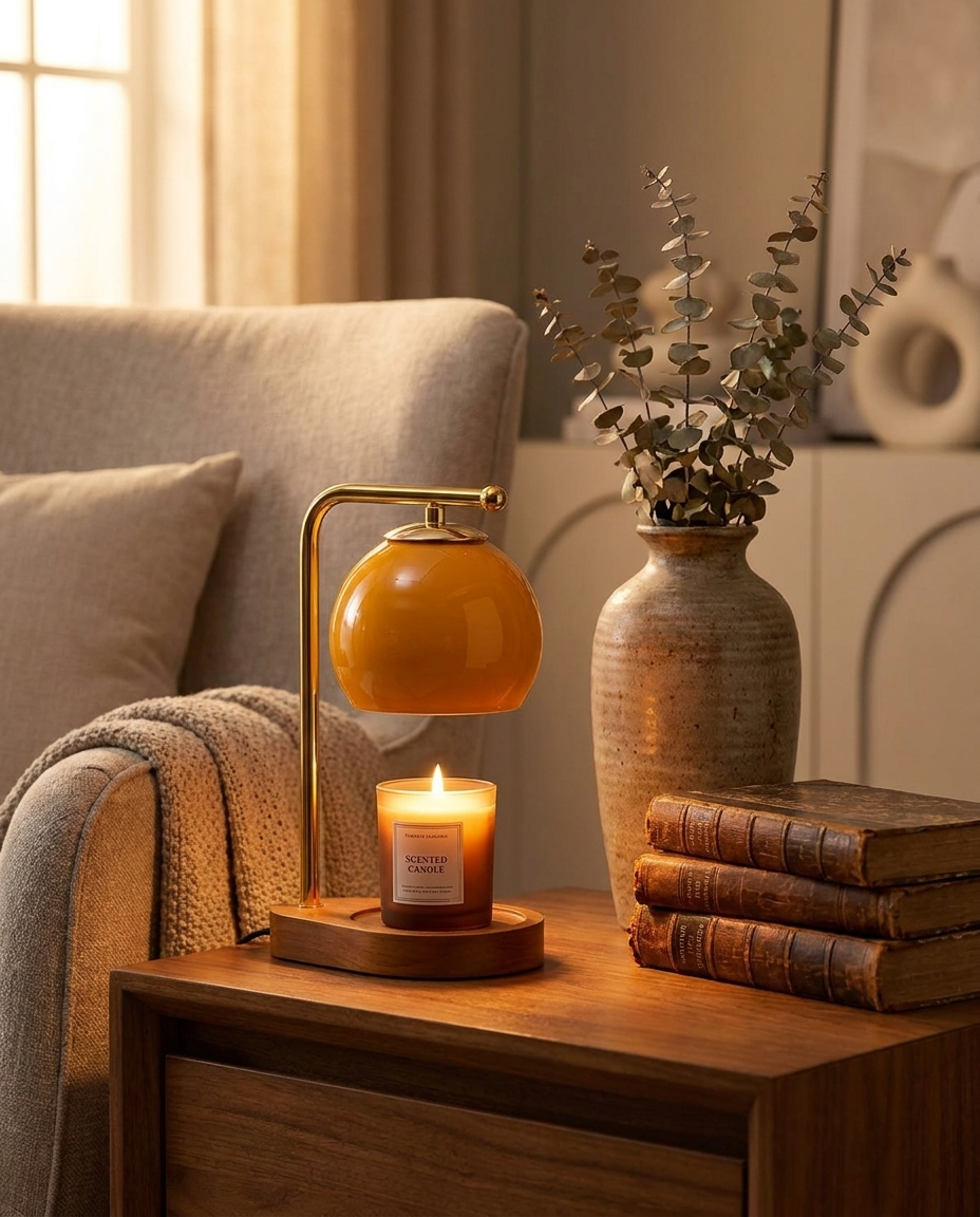 Elegant Candle Warmer Lamp styled on side table
