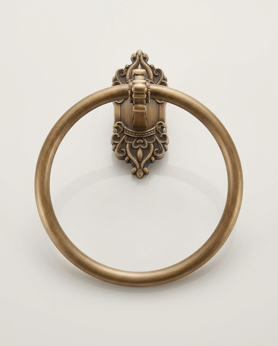 Antique Brass Hand Towel Ring product photo on clean background