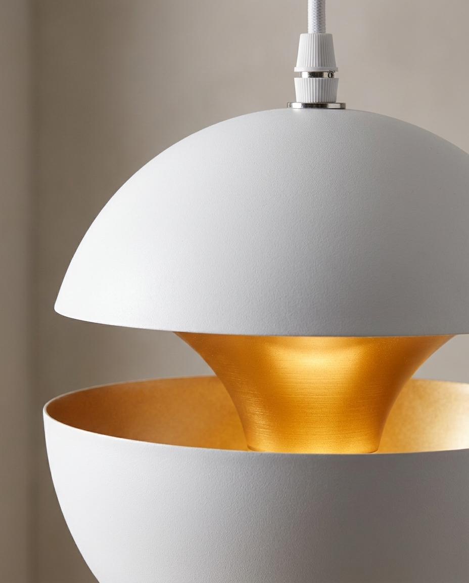Round Metal Pendant Light finish and cable detail