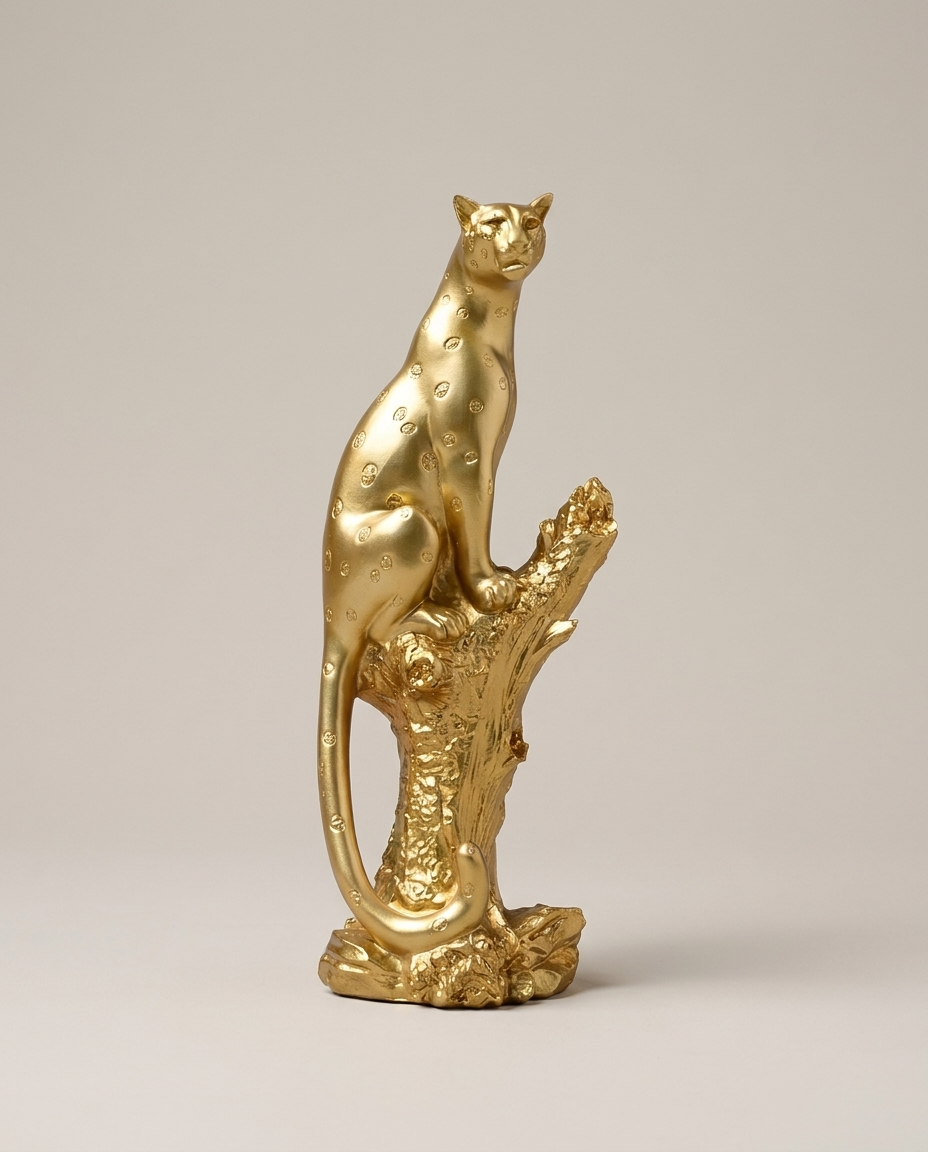 Resin Leopard Figurine product photo on clean background