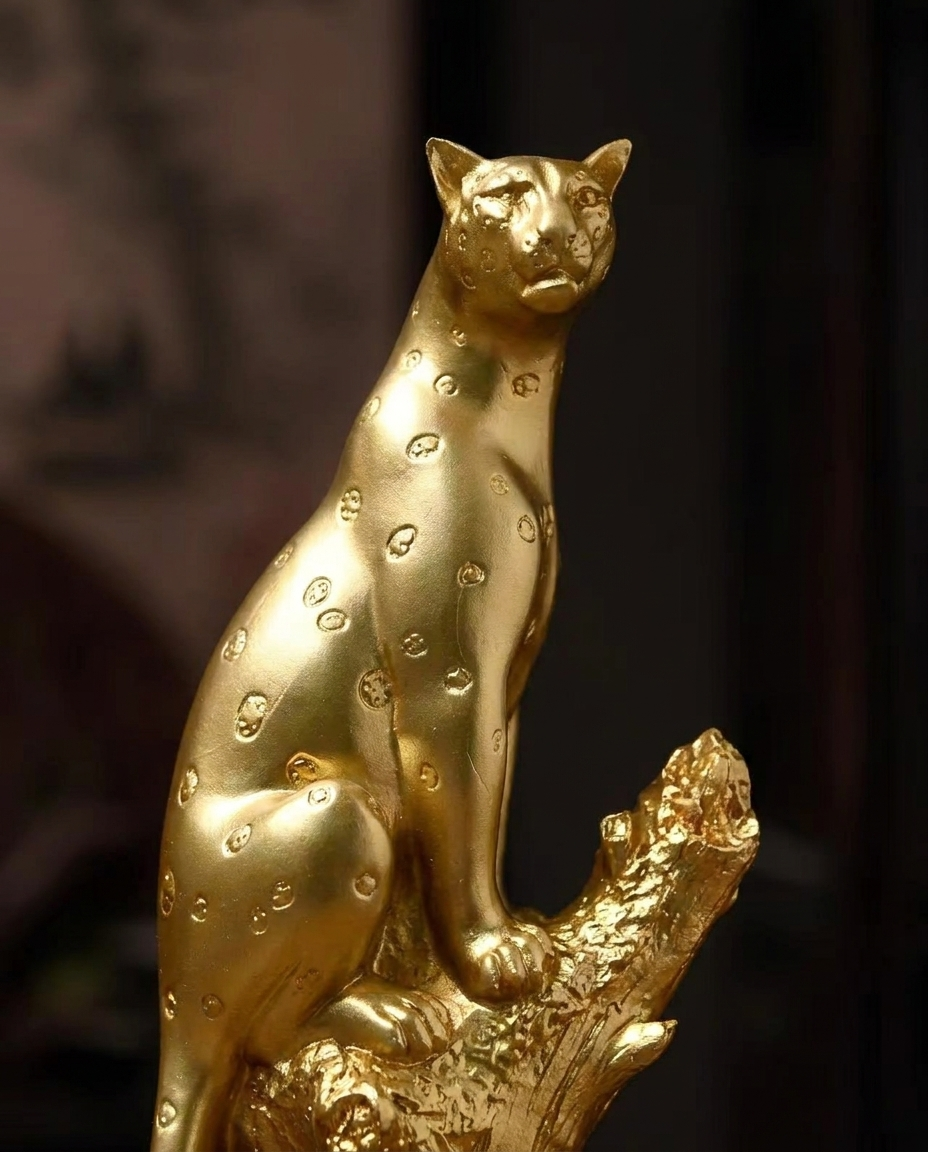 Resin Leopard Figurine intricate detailing