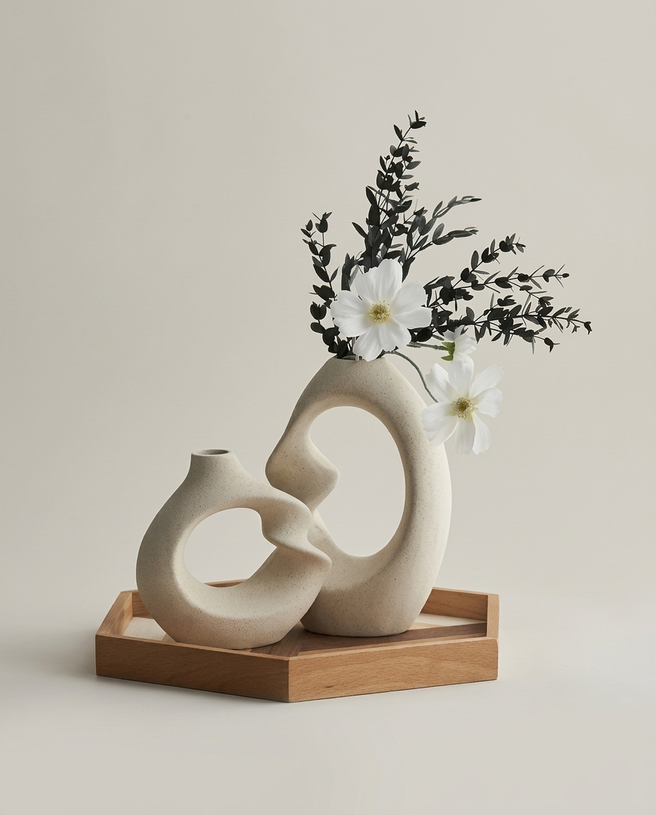 Artistic Ceramic Vase Set product photo on clean background