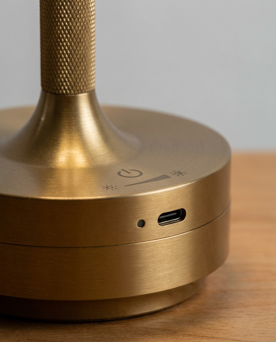 Cordless Table Lamp touch control detail