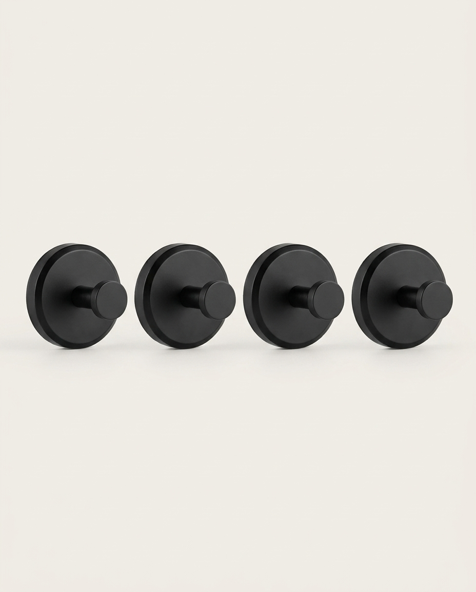 No-drill suction wall hooks 4-pack on a clean light neutral studio background
